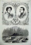 Old Antique Print Vancouver Rapids Puntledge 1866 Alexander Maria Denmark 19th