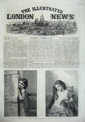 Old Antique Print 1866 Mischief Children Girls Sleeping Farmer Painters 19th