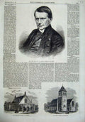 Old Antique Print Cotton Bishop Calcutta 1866 Weslyan Chapel Church Luke 19th