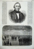 Old Antique Print John Winter Jones Librarian 1866 Sword Canada Volunteer 19th