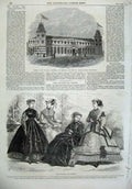 Old Antique Print Paris Fashion 1866 Thames Shipbuilding Blackwall Iron 19th