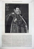Original Old Antique Print 1866 Fine Art Portrait Lord Burleigh Mark Garrard