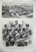 Original Old Antique Print Quadrilateral Artillery Peschiera 1866 Prussian Army