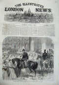 Old Antique Print 1866 Prussian Festival Berlin Ladies Wreaths King War 19th