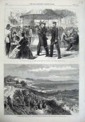 Original Old Antique Print 1866 War King Saxony Neue Welt Vienna Soukoum Kaleh