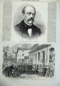 Old Antique Print Count Bismarck Minister Prussia 1866 Frankfort Railway 19th