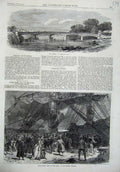 Old Antique Print Bridge Hampton Court 1866 Surrey Theatre True Core Art 19th