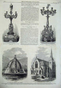 Old Antique Print Prince Well Glenmark Balmoral 1866 Chapel Essex Horse 19th