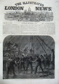 Old Antique Print 1866 Atlantic Telegraph Expedition Foul Lake Cable Coil 19th