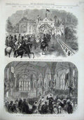 Old Antique Print Prince Wales York Bridge 1866 Prince Consort Guildhall 19th