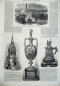 Old Antique Print 1866 War Vedette Post Austrian Uhlans Fountain Cup Mary 19th