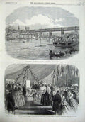 Old Antique Print 1866 Boat Race Tyne Newcastle Prince Wales Horton Kirby 19th