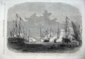 Old Antique Print 1866 Italian Ship Fleet Venice Saluting King Italy Sail 19th
