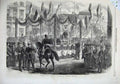 Original Old Antique Print 1866 Proclaming Annexation Nassau Wiesbaden War Army