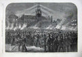 Old Antique Print 1866 Belgian Rifle Burgomaster Brussels Hotel De Ville 19th