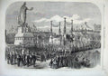 Original Old Antique Print 1866 Prussian Festival Victory Berlin Schloss-Platz
