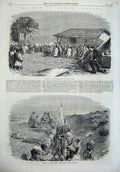 Old Antique Print War South Africa 1866 Troops Battle Capon Brazillians 19th