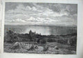 Old Antique Print 1866 Durobin Castle Duke Sutherland Golspie Hay Stacks 19th
