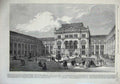 Original Old Antique Print 1866 Exterior New Buildings Kensington Museum People