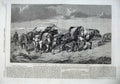 Old Antique Print 1866 Timber Picardy Horse Cart Logs Dogs Beavis Thomas 19th