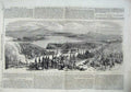 Original Old Antique Print War 1866 Bivouac Austrain Army Marchfield Mountains