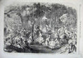 Old Antique Print 1866 Children'S Ball Pre Catalan Bois De Boulogne Paris 19th