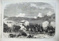 Original Old Antique Print 1866 War Battle Blumenau Presburg Army Siers Hills