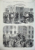 Original Old Antique Print 1866 War Saxon Peasants Workmen Austrian Siers Art