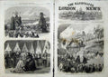 Original Old Antique Print Queen Statue Prince Consort Wolverhampton 1866 Arch