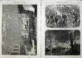 Antique Old Print Fine Art 1866 Festivities Venice Grand Canal Masquerade 19th