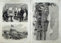 Old Antique Print Atlantic Telegraph 1866 Newfoundland Station Boats Art 19th