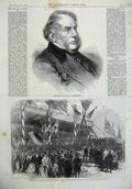 Old Antique Print 1867 Archibald Alison Lord Warkworth Hospital Whitley 19th