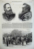 Old Antique Print 1867 Armitage Watts Lady Airey Gibraltar Army Colours 19th