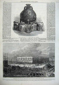 Old Antique Print 1867 Abbey Mills Pumping Station Roman Antiquities Soar 19th