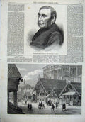 Old Antique Print Bishop Milman Calcutta 1867 Russian Cottages Paris Park 19th