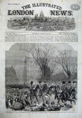Original Old Antique Print 1867 March Ta Artillery Finsbury Square Prince Wales