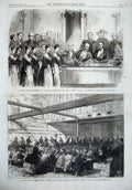 Old Antique Print 1867Prince Wales Welsh Charity School Children Deptford 19th