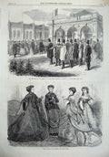 Old Antique Print Paris Fashion Dress1867 Emperor French Exhibition Paris 19th