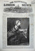 Old Antique Print Fine Art 1867 La Priere Young Girl Praying Beads Cross 19th