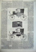 Original Old Antique Print 1867 Hospital Carriage Fever Patients Transport 19th