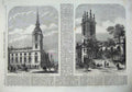 Original Old Antique Print Church Benet Gracechurch 1867 Mary Somerset Thames