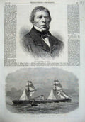 Old Antique Print 1867 Ingres Artist Ship Colombian India Steam Company 19th