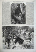 Old Antique Print 1867 Monkey Zoological Garden Christmas Ferreting Art 19th
