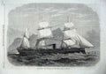Old Antique Print 1867 Troop Ship Serapis Indian Service War Sailing Sea 19th