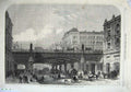Original Old Antique Print 1867 Holborn Valley Viaduct Bridge Street Fine Art