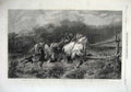 Old Antique Print 1867 Horses Escaping Fire Country Art Adolphe Schreyer 19th