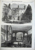 Old Antique Print Fine Art 1867 Great Quadrangle Interior Admiralty Court 19th