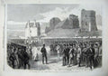 Original Old Antique Print Ta Army Dover 1867 Service Parade Ground Castle War