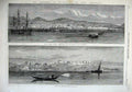 Old Antique Print 1867 Ship Ocean Byzantine Fort Earthquake Archipelago 19th