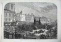 Original Old Antique Print Fine Art 1867 Holborn Valley Viaduct Horse Coach